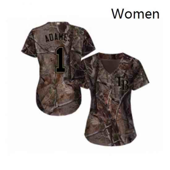 Womens Tampa Bay Rays 1 Willy Adames Authentic Camo Realtree Collection Flex Base Baseball Jersey
